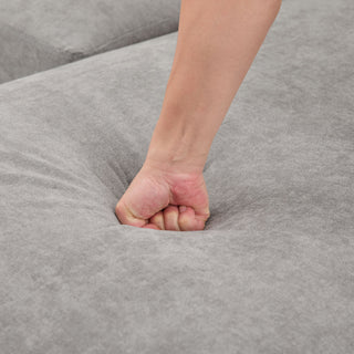 U-Shaped Sectional Sofa 103.5" Fabric Couch With Dual Chaise Lounges, Storage Pockets, Armrest Pillows