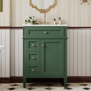 Bathroom Vanity With Top Sink, Storage Cabinet With 2 Drawers And Tip-Out Drawer