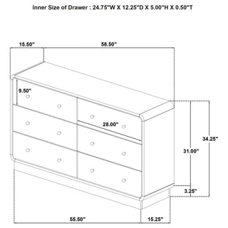 Burton - 6 Drawer Dresser Cabinet - Black