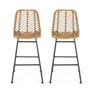 Sawtelle - Outdoor Wicker Barstools (Set of 2)