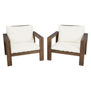 Stylish Outdoor Chair Set With Cushions For Garden (Set of 2)