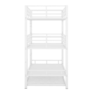 Triple Bunk Bed With Trundle, Heavy Duty Steel Construction