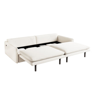 4 Seat Convertible Sleeper Sofa Bed, Modern With Storage