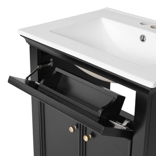 Modern Bathroom Vanity With Tip-Out Drawer And Soft-Close Hinges