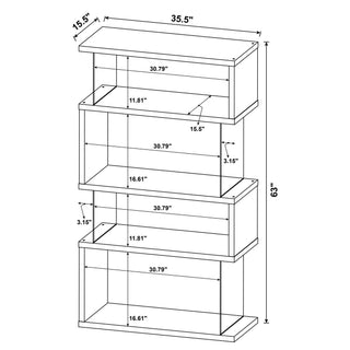 Elias - 4 Shelf Bookshelf With Zigzag Design