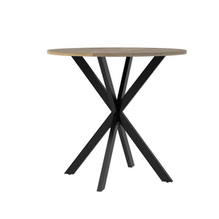 Round Dining Table For 2 - 4 People, Compact Kitchen Or Dining Room - Rustic Brown