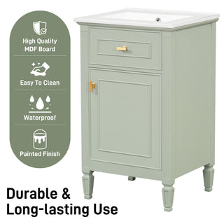 Bathroom Vanity With Sink, Adjustable Shelf, Tilt-Out Drawer