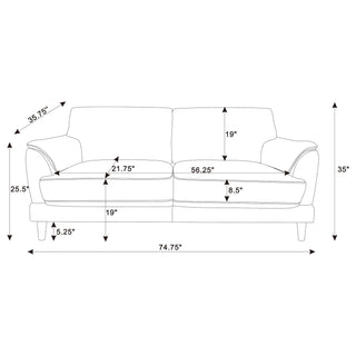 Dania - Sofa With Tufted Arms - Rust