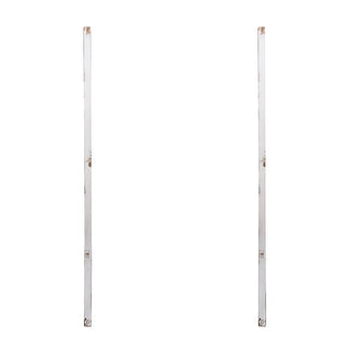 Large Wooden Wall Art Panels With Distressed Round Mirror Accents (Set of 2) - White