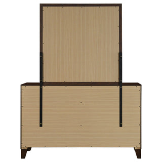 Anza - 6 Drawer Dresser With Mirro - Walnut