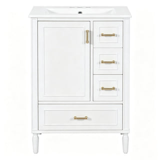 Modern Bathroom Vanity With Sink, Soft Close Doors, 3 Drawers