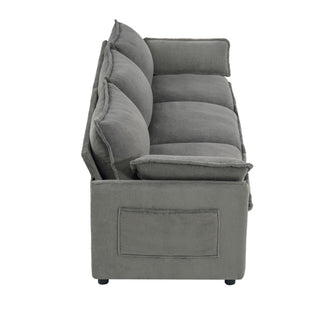 Modern 3 Seater Sofa With Side Storage Pockets For Living Room