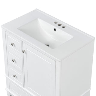 Freestanding Bathroom Vanity With Sink, Soft Close Door, 3 Drawers