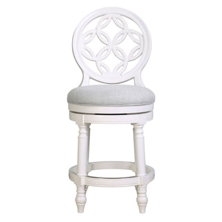 Stool With Back And Swivel Upholstered Seat