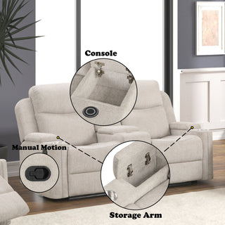 Galya - 3 Piece Living Room Set Sofa Loveseat Chair - Light Gray