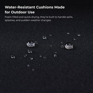 4 Piece Patio Furniture Set With Acacia Wood Table Top And Cushions