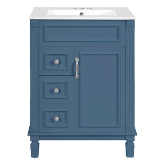 Bathroom Vanity With Sink, Compact Cabinet & 2 Drawers And Adjustable Shelf