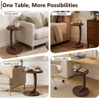C - Shaped End Table With Sturdy Base