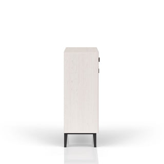 Bar Cabinet With Large Storage - White / Pecan