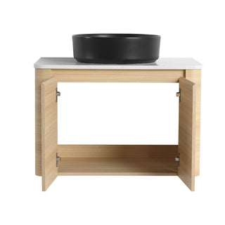 Mounted Bathroom Vanity With Art Sink & 2 Soft Close Doors