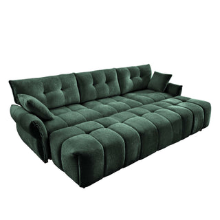 Sofa Set With Ottoman And Pillows, Textured, High Resilience Cushions