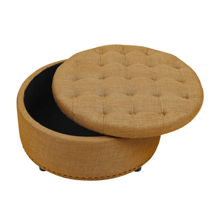 Tufted Storage Ottoman With Upholstery