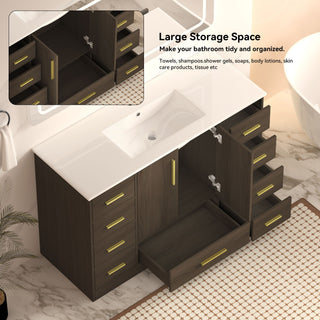 Bathroom Vanity With Abundant Storage 2 Soft Close Doors And 9 Drawers