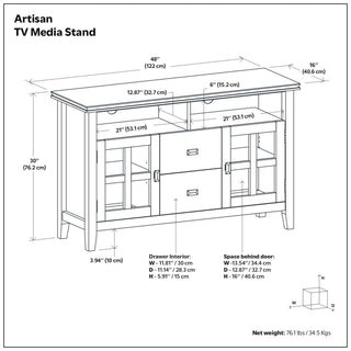 Artisan - TV Media Stand, Handcrafted - Russet Brown