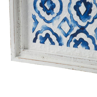Hanging Sculptures, Modern Wall Art Decor (Set of 2) - White / Blue