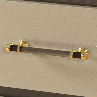Gigi - Nightstand With LED Lighting For Bedroom Storage - Gold