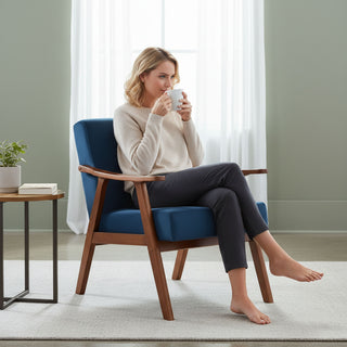 Accent Chair, Classic Mid Century Modern For Extra Seating