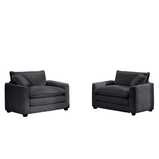 Modern Classic Fabric Single Chair Deep Seat Sofa With Pillow