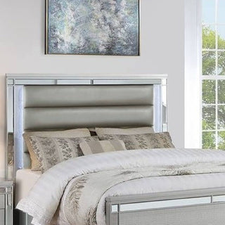 Bed With LED Lights, Tufted Headboard