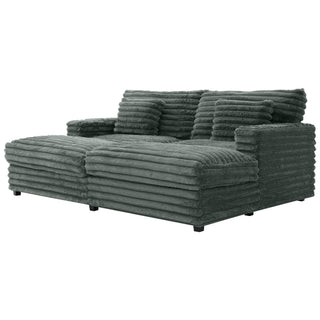 Oversized Double Chaise Lounge Sofa With USB Ports And Cup Holders