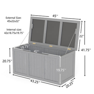 Outdoor Deck Box, Storage With Seat & Table Top