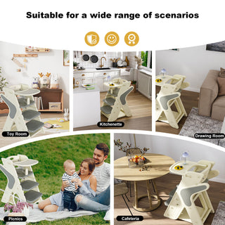 Multifunctional Growing Up Dining Chair With Adjustable Height And 5 Point Seat Belts