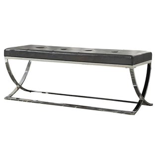 Curve Leg Bench With Upholstery - Black
