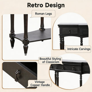 Retro Console Table With 3 Soft Close Drawers