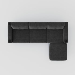 3 Seater Convertible Combination L Shaped Sofa With Footstools With Storage