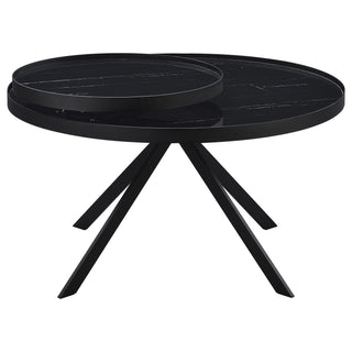 Shayne - Round Top Coffee Table With 2 Tier Design
