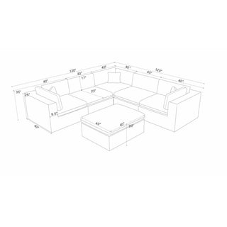 Custom Configuration Modular Sectional & Toss Pillows