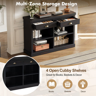 Console Table With 2 Drawers And Open Shelves