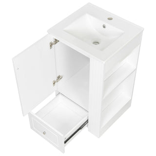 Modern Freestanding Bathroom Vanity With Sink, Soft-Close Drawer, Towel Bar