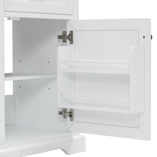 Modern Bathroom Vanity With Sink Top, 4 Drawers And 1 Soft-Close Door