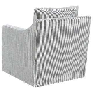 Merced - Upholstered Sloped Arm Accent Swivel Chair With 360 Degree Swivel Base - Gray