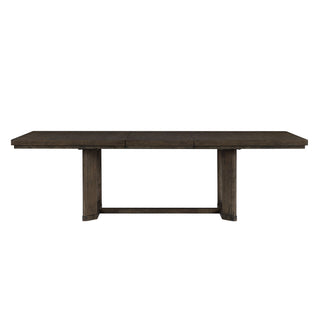 Trestle Dining Table With Leaf - Dark Oak