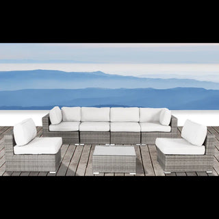 Seating Set With Cushions Handcrafted Wicker Design