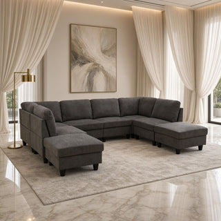 8 Piece Modular U - Shape Sectional Sofa