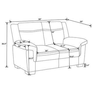 Borden - 2 Piece Living Room Set With Smooth Upholstery - Gray