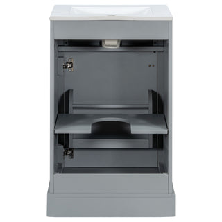 Elegant Bathroom Vanity With Ceramic Sink, Soft Close Door, Adjustable Shelf